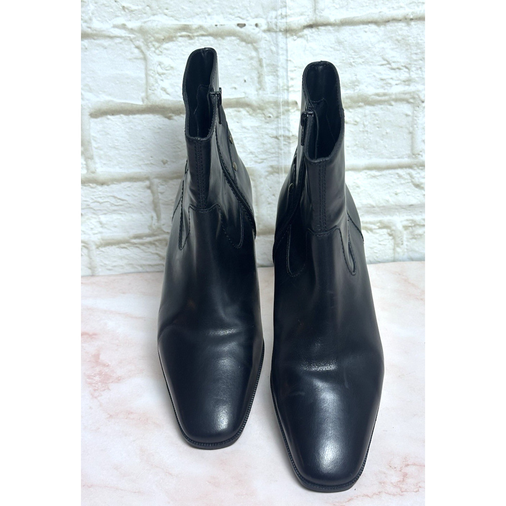 Talbots Women's Ankle Short Black Boots Size‎ 6 1/2 Leather Uppers